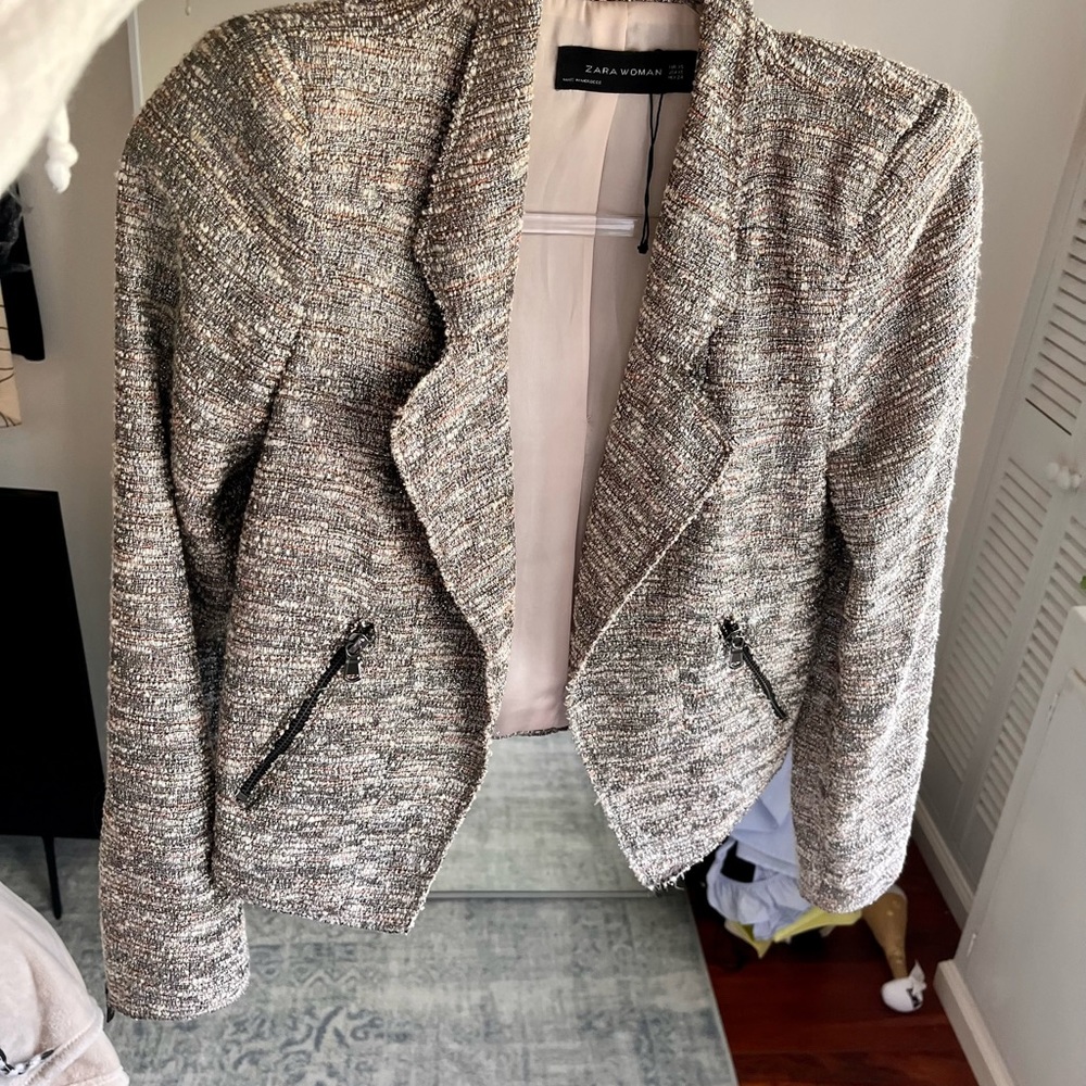 Zara Metallic Thread Blazer